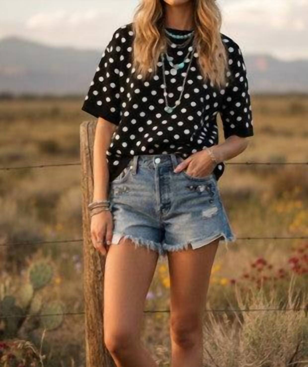 Sewn and Seen Polka Spots Sweater in black - women's sweater