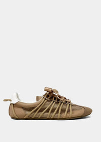 Shu Shop - Women's Bow Lace Retro Ballet Sneakers
