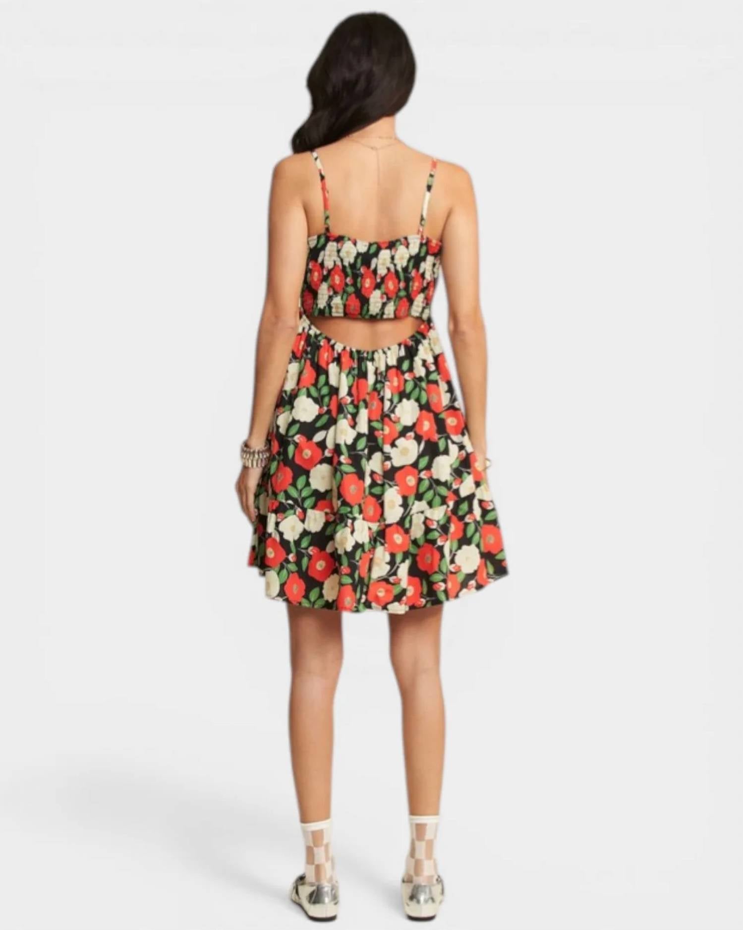 Davi & Dani - Open Back Floral Mini Dress