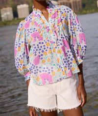 Oliphant - Ruffle Front Button Blouse