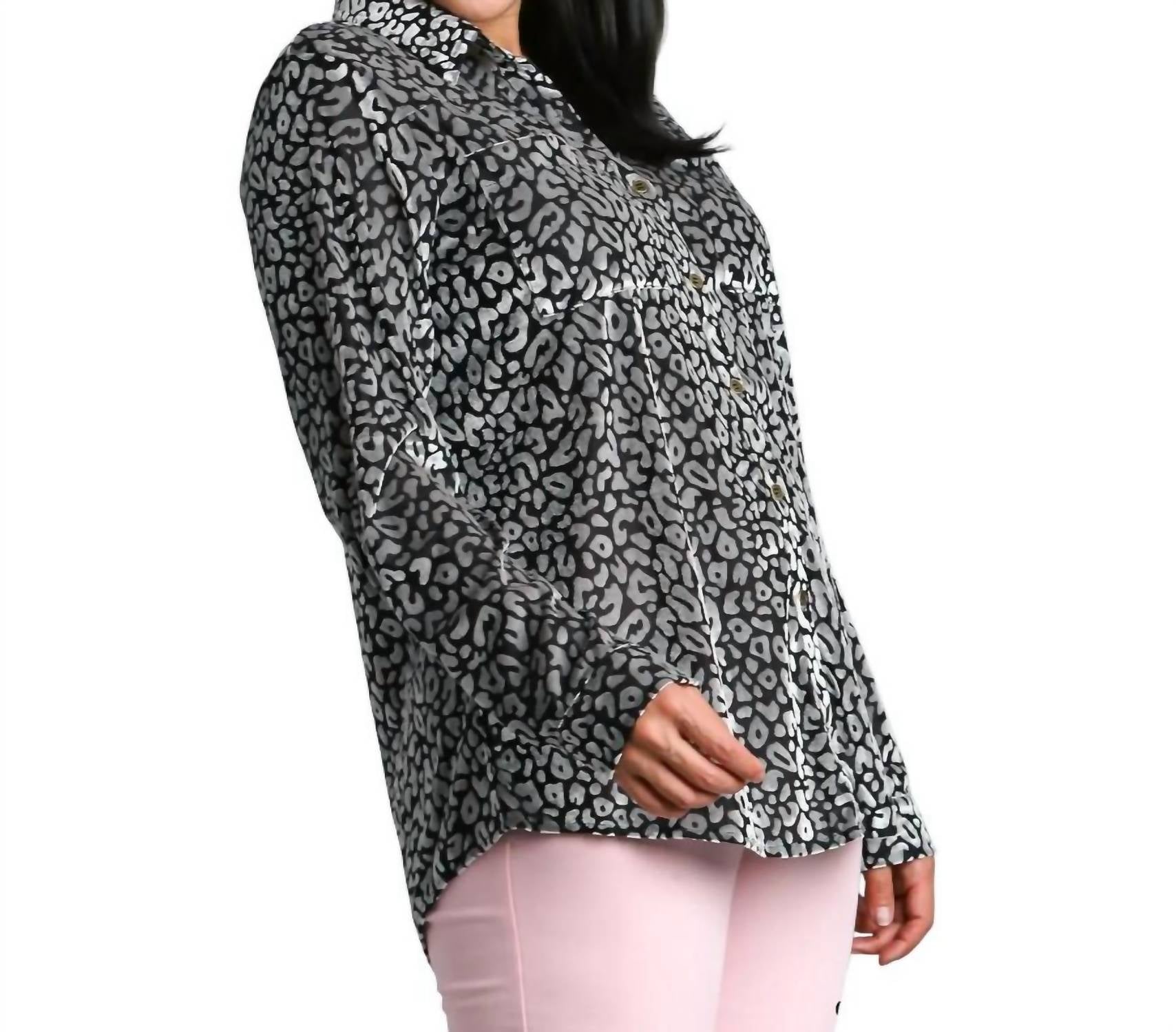 Umgee - Animal Print Velvet Top - Plus
