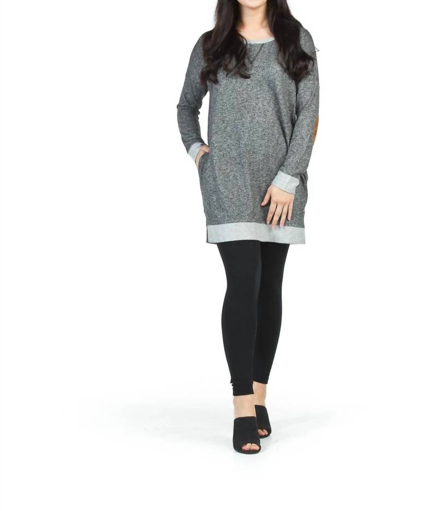 Papillon - Elbow Patch Tunic Sweater