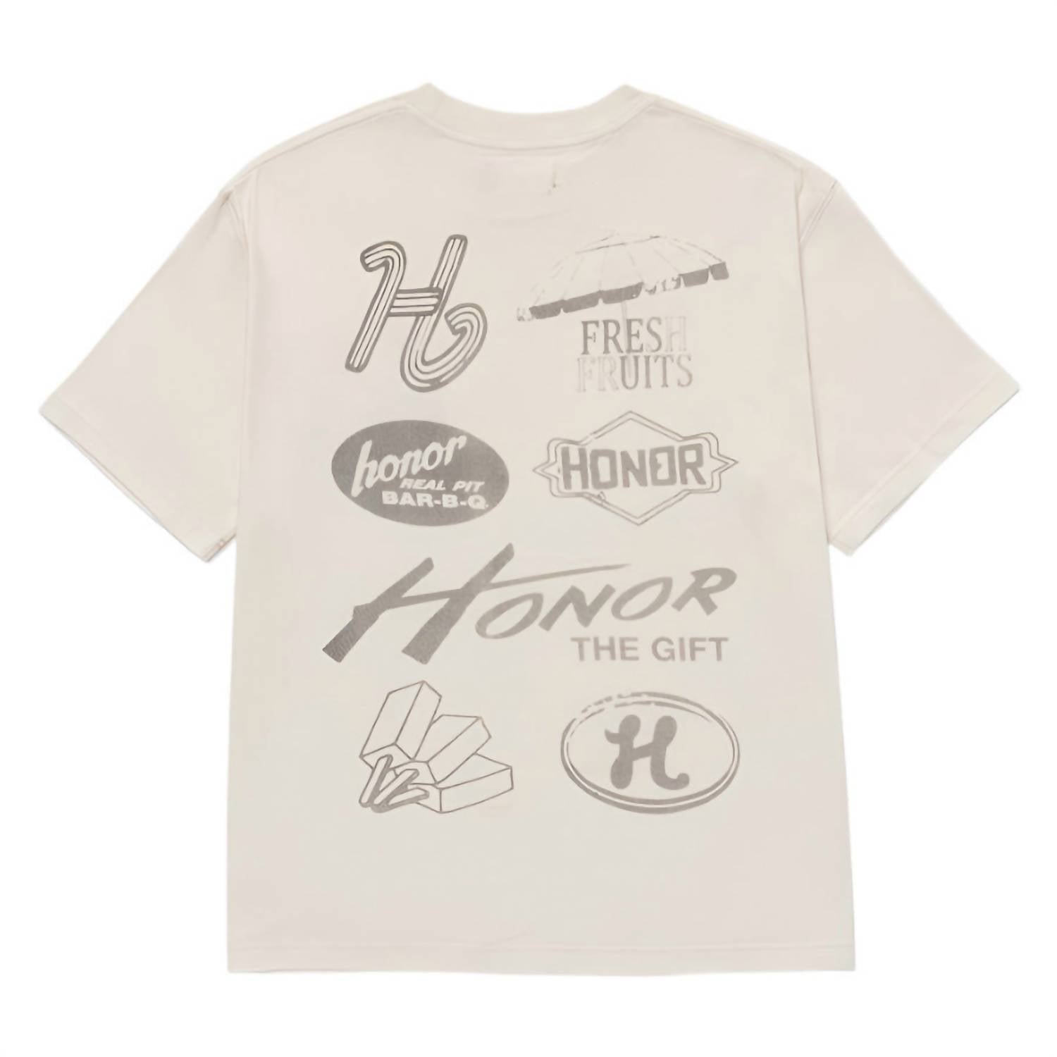 HONOR THE GIFT Men's Annual Block Party Tee in bone - men's t-shirt - detail view