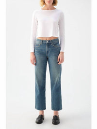 Amo - Billie Crop Wide Straight Leg Jean