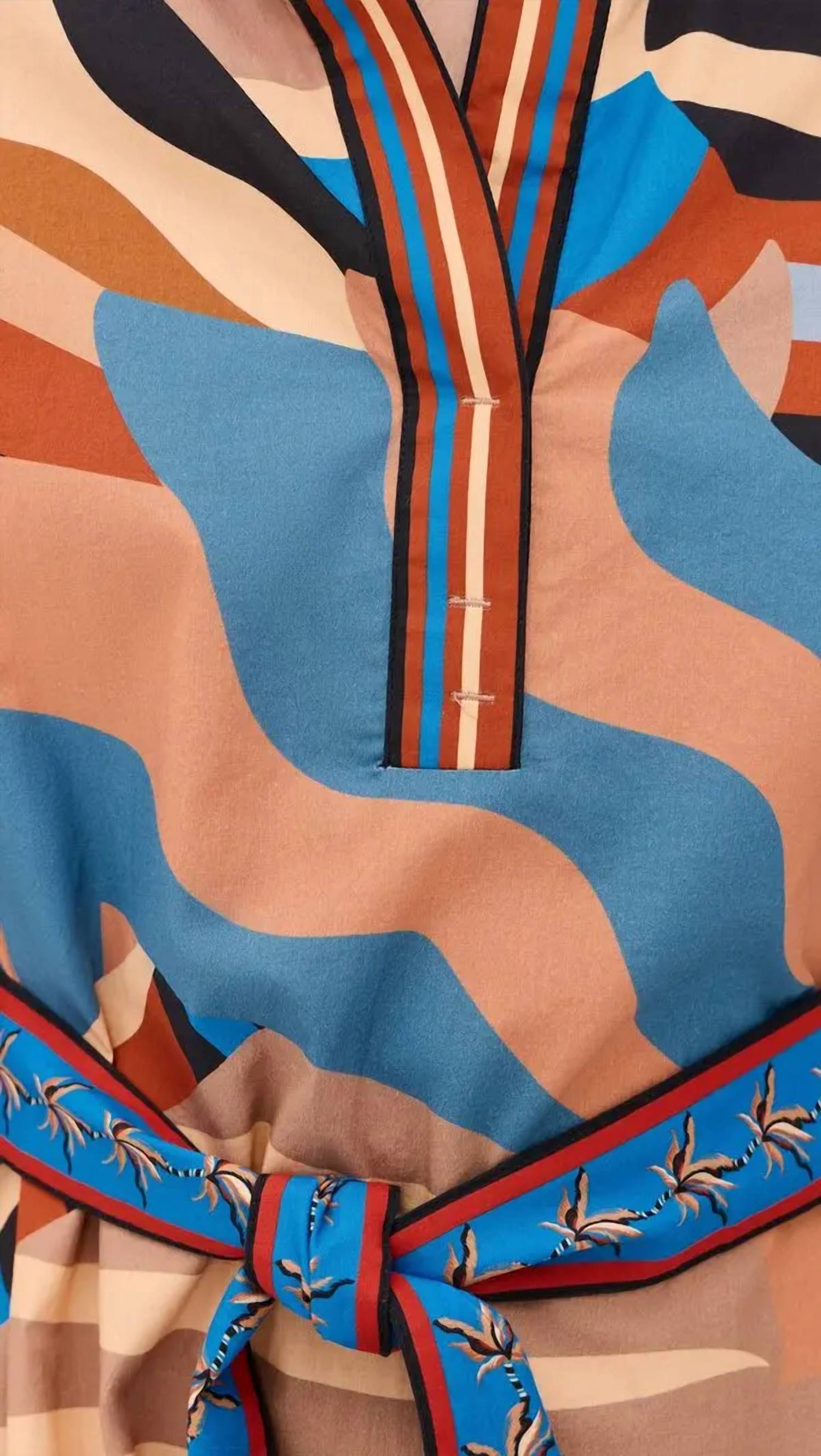 Las Sureñas - Striped Geometric Print Short Dress