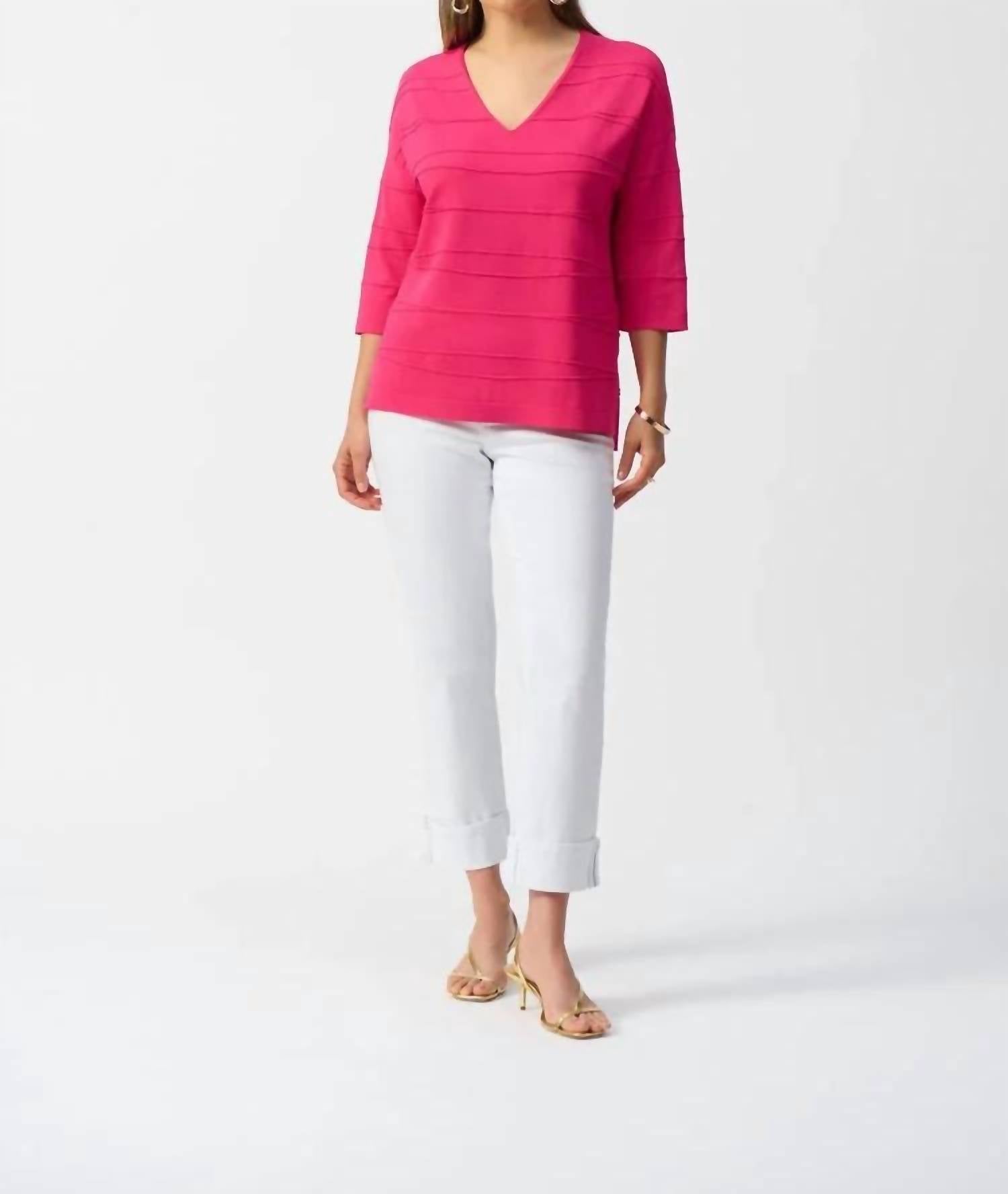 Joseph Ribkoff Vibrant Top in pink - women's long sleeve top