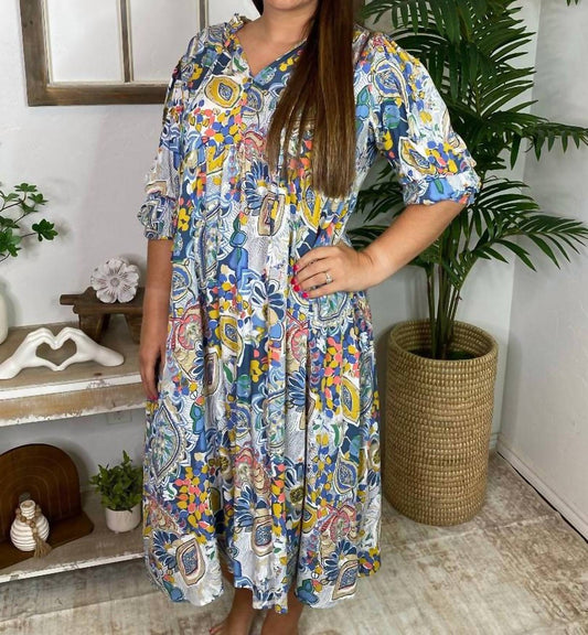 Umgee - Printed Maxi Dress - Plus