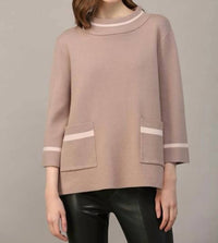 Fate - Mock Neck Contrast Trim Sweater