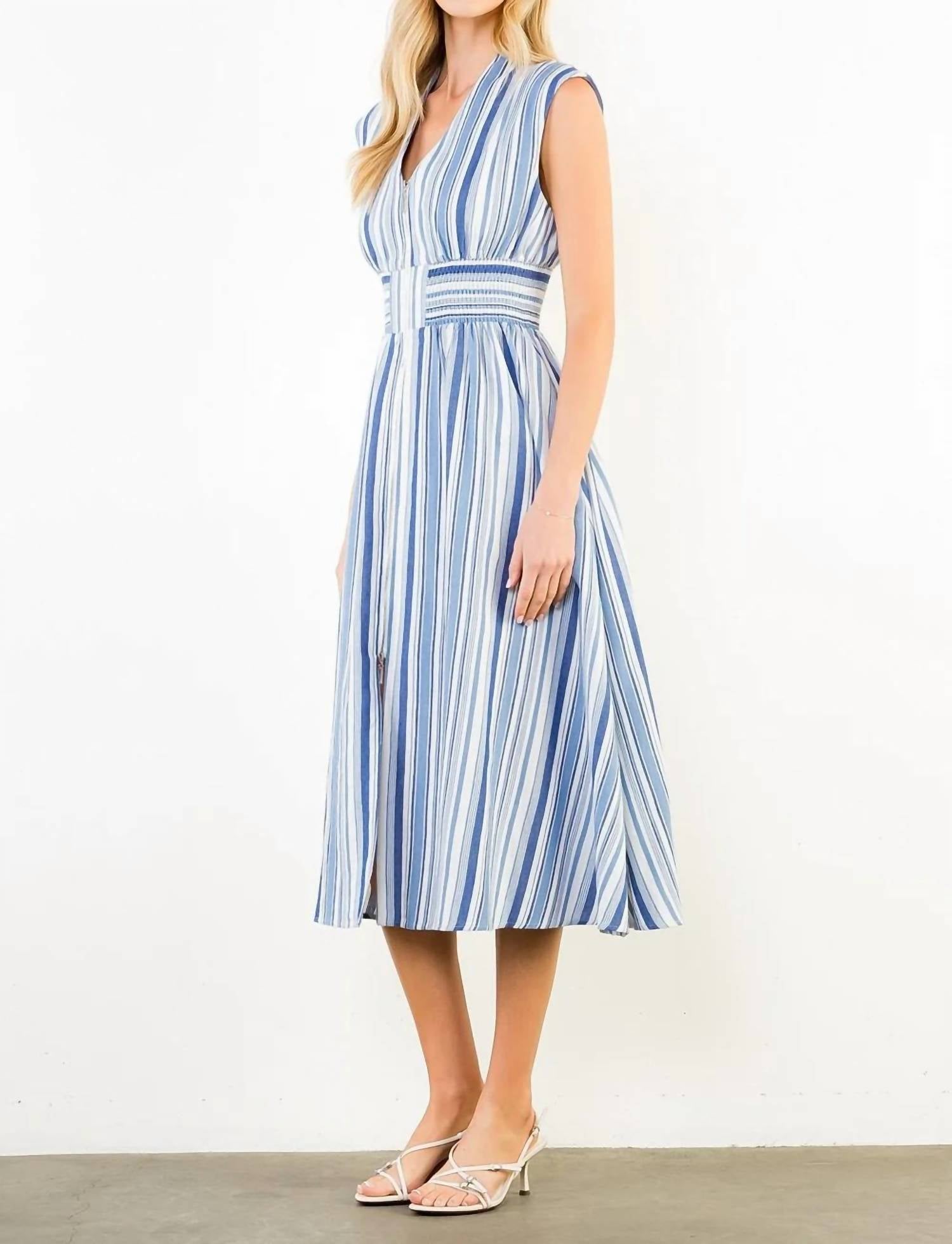 Thml - Striped Sleeveless Midi Dress