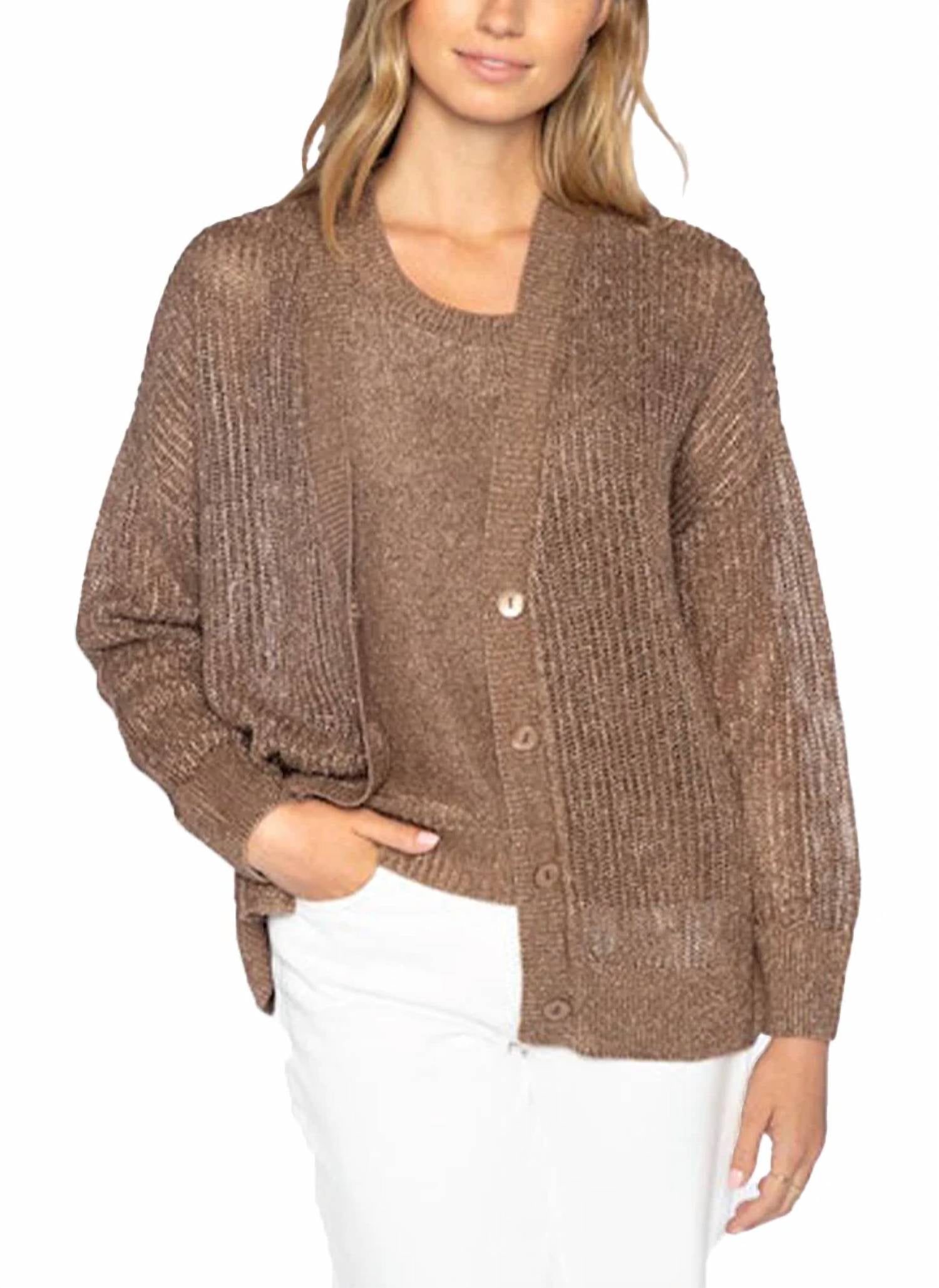 Kinross - Open Texture Lurex Twinset