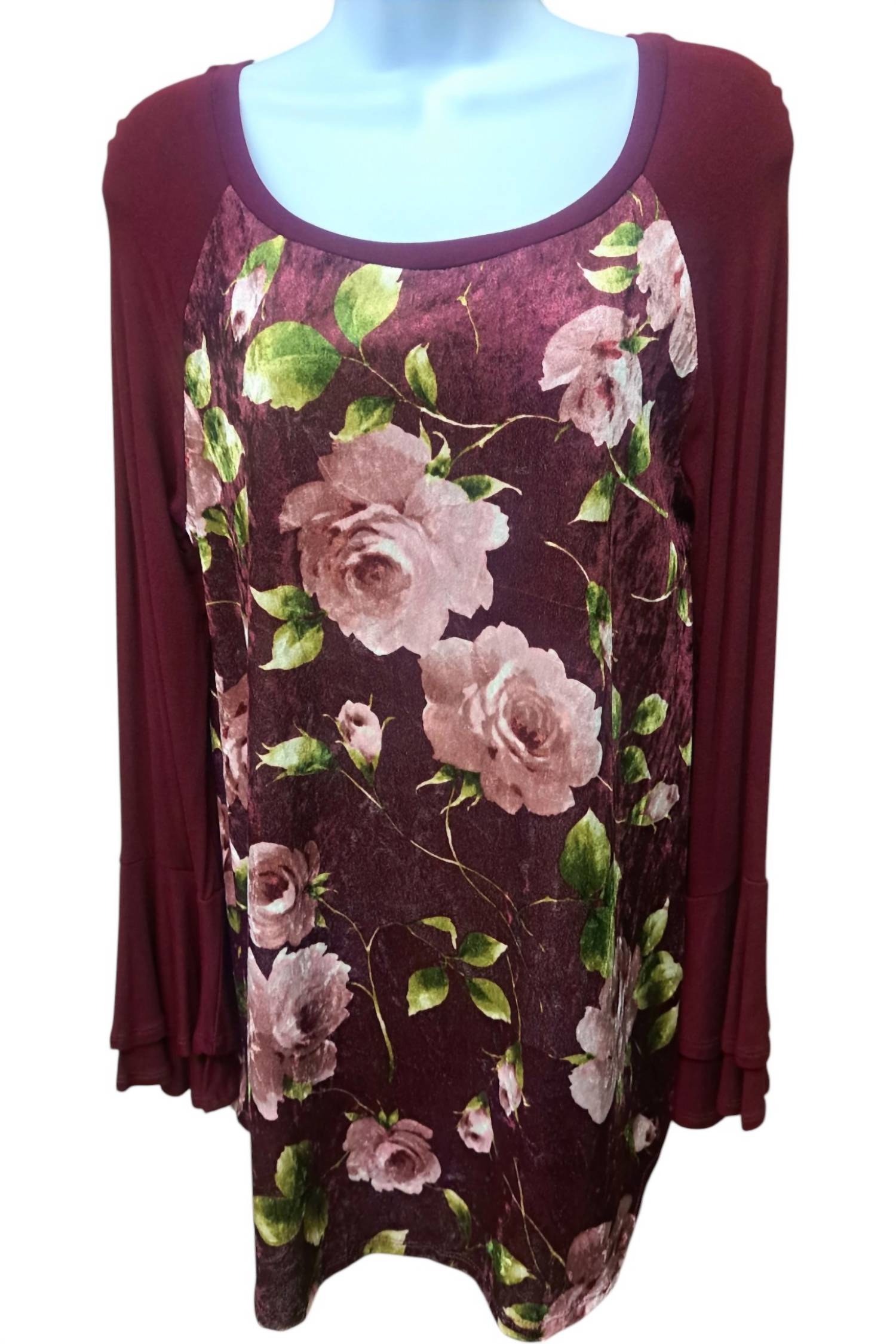 Sun & Moon - Women's Floral Bell Sleeve Top