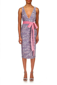 Badgley Mischka - Women's Sequined Velvet Dress