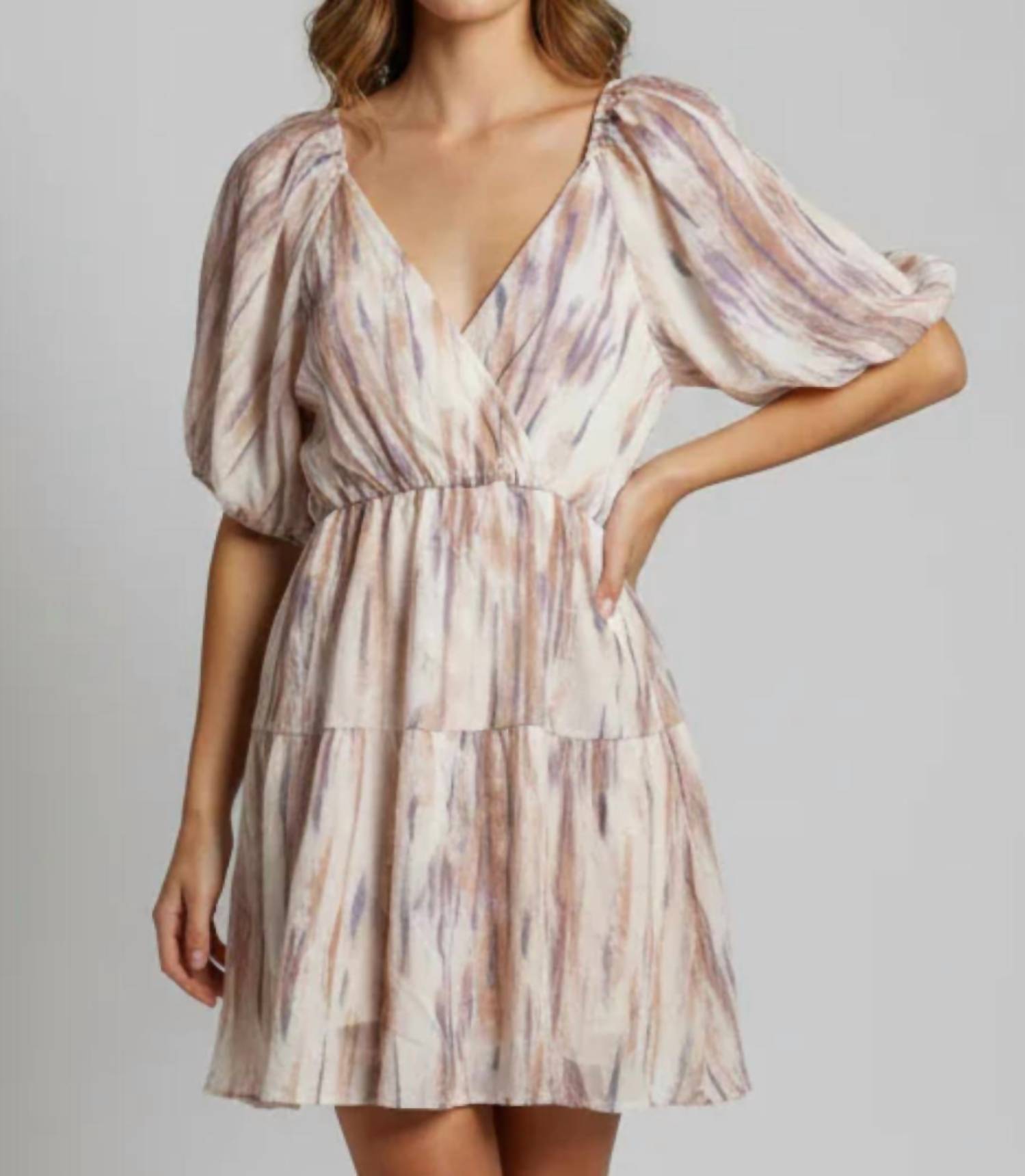 Saints & Hearts - Printed Overlap Tier Dress