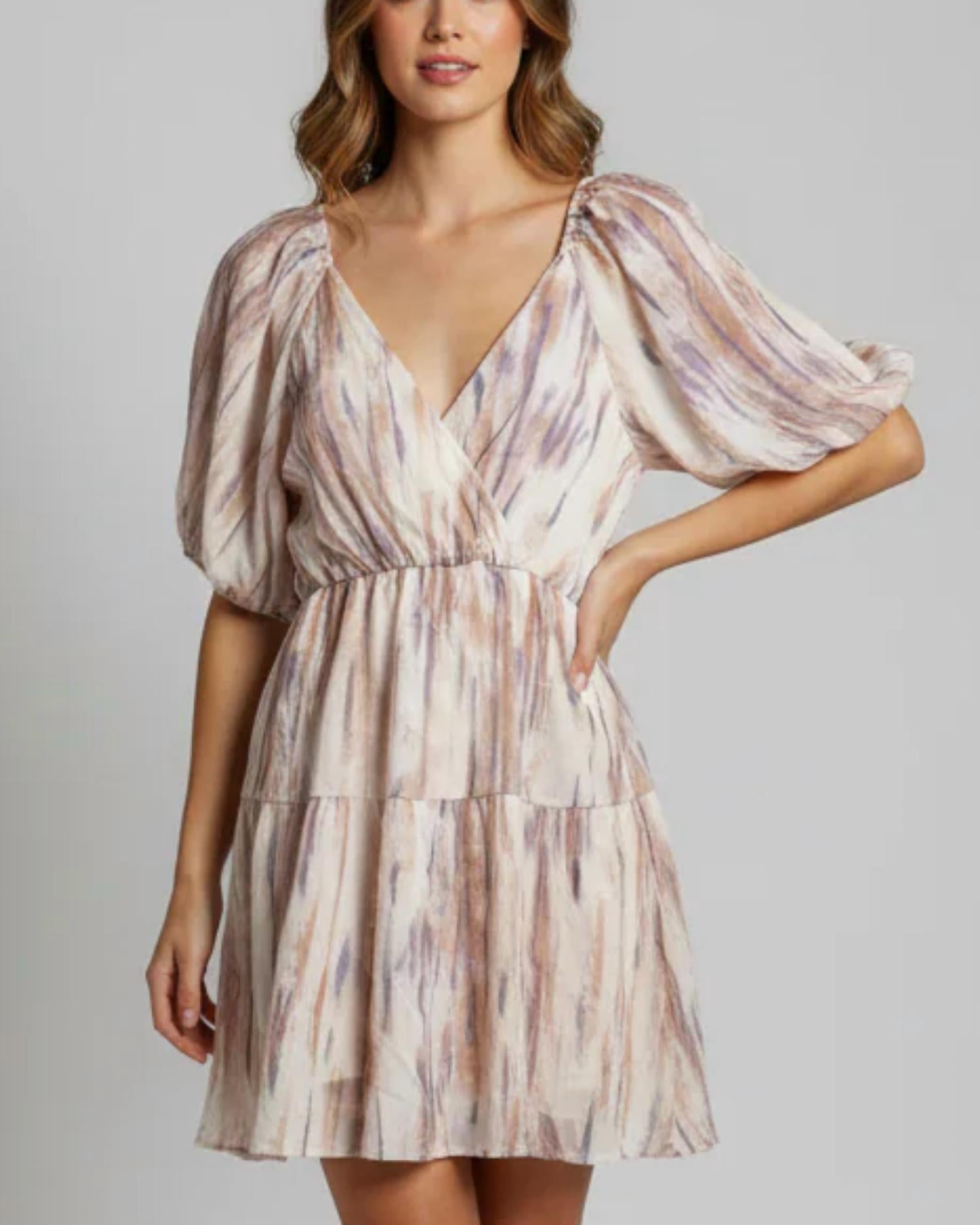 Saints & Hearts - Printed Overlap Tier Dress