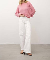 0039 Italy Amanda Berry Cashmere Meshknit Sweater in pink - women's sweater