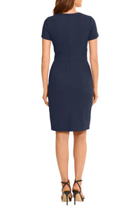 Maggy London - Short Sleeve Keyhole Neckline Dress