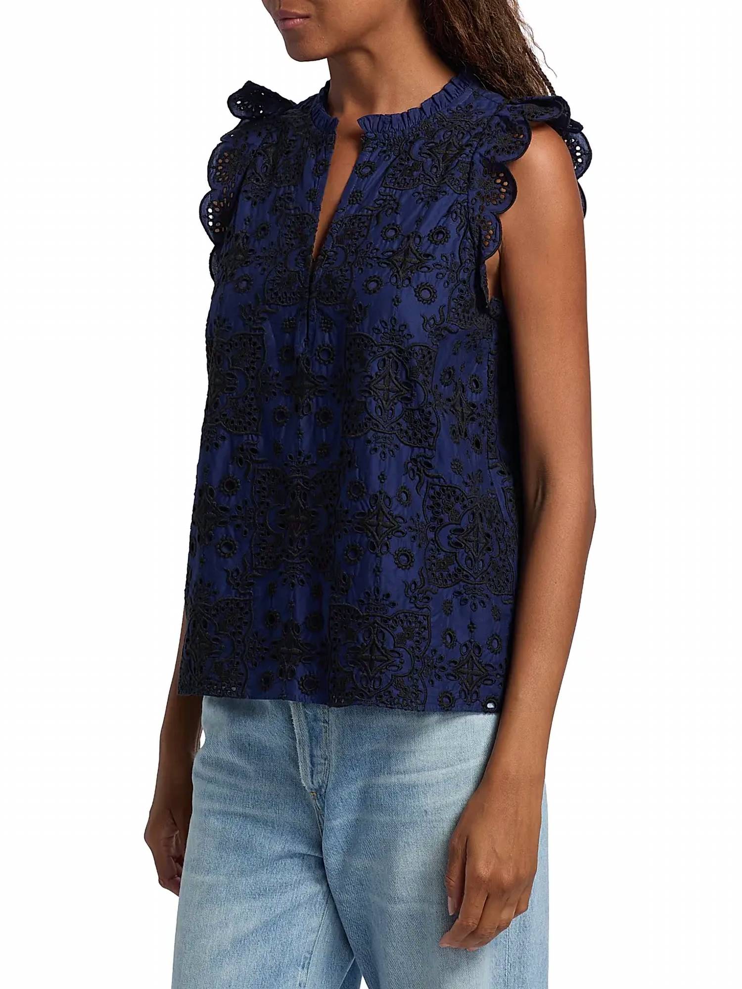 Figue - Maris Embroidered Cotton Top