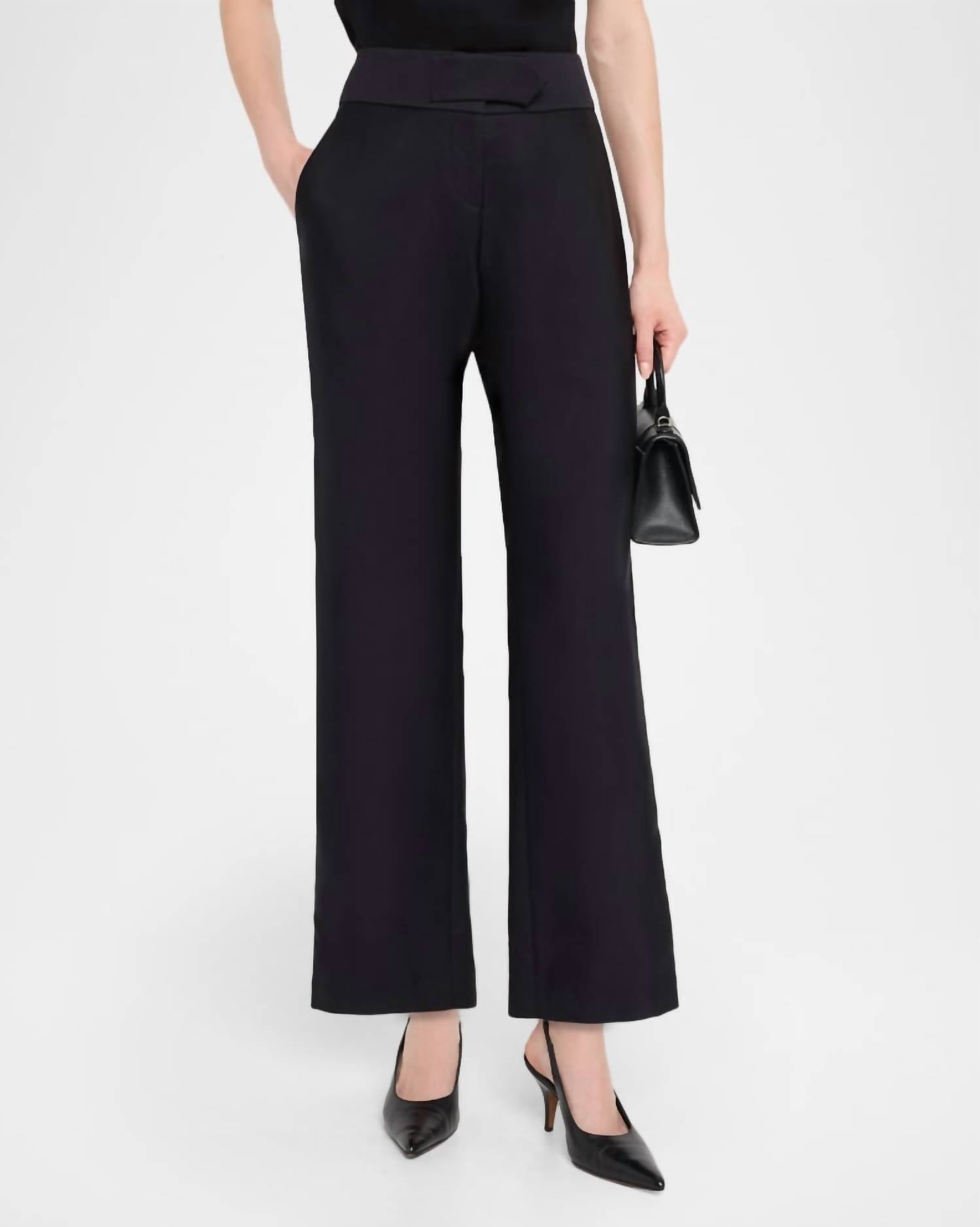 Brandon Maxwell Phoenix Low Rise Trouser in black - women's pants