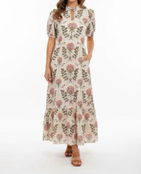 Entro - Soft And Chic Neutral Vibes Midi Dress - Plus