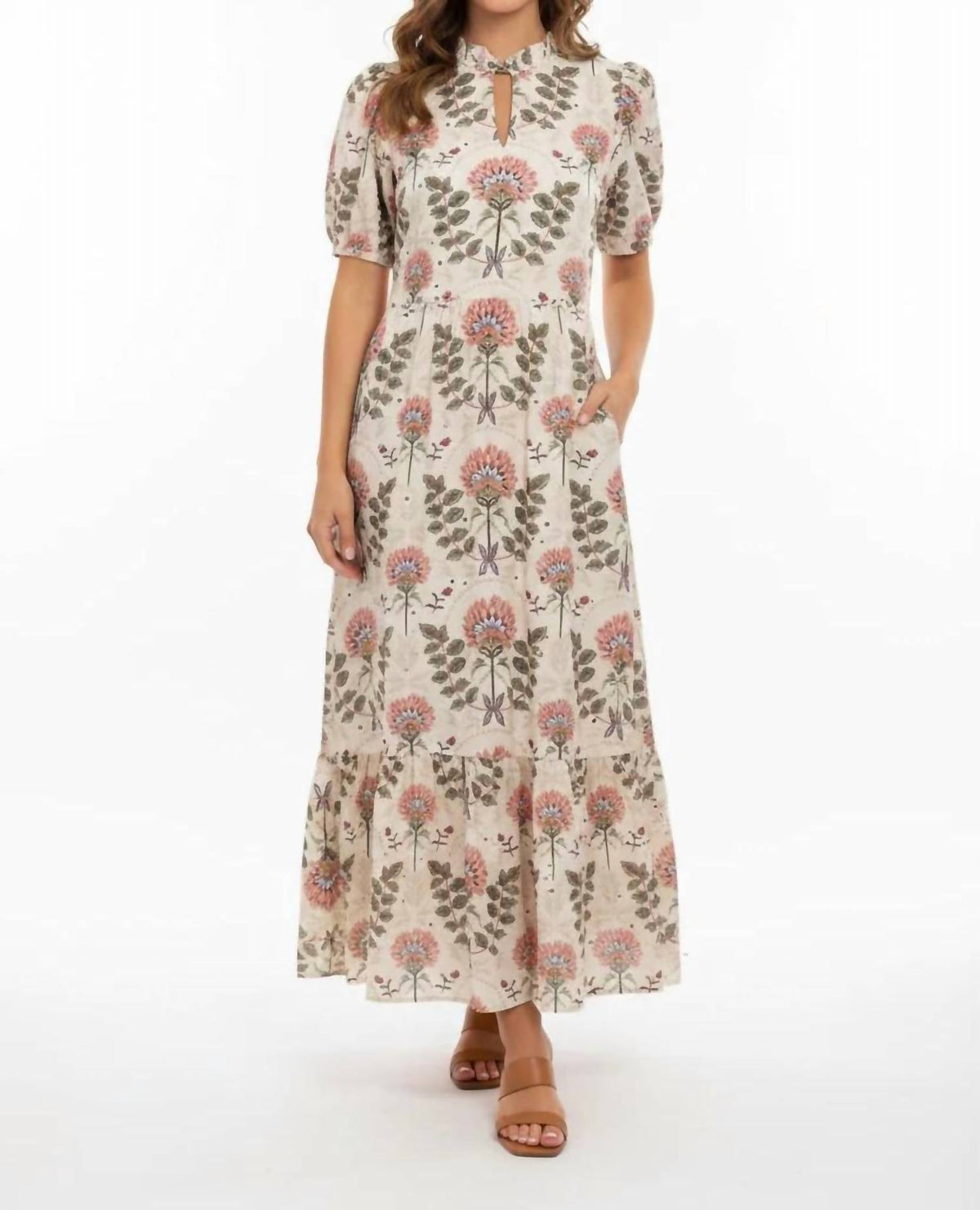 Entro - Soft And Chic Neutral Vibes Midi Dress - Plus
