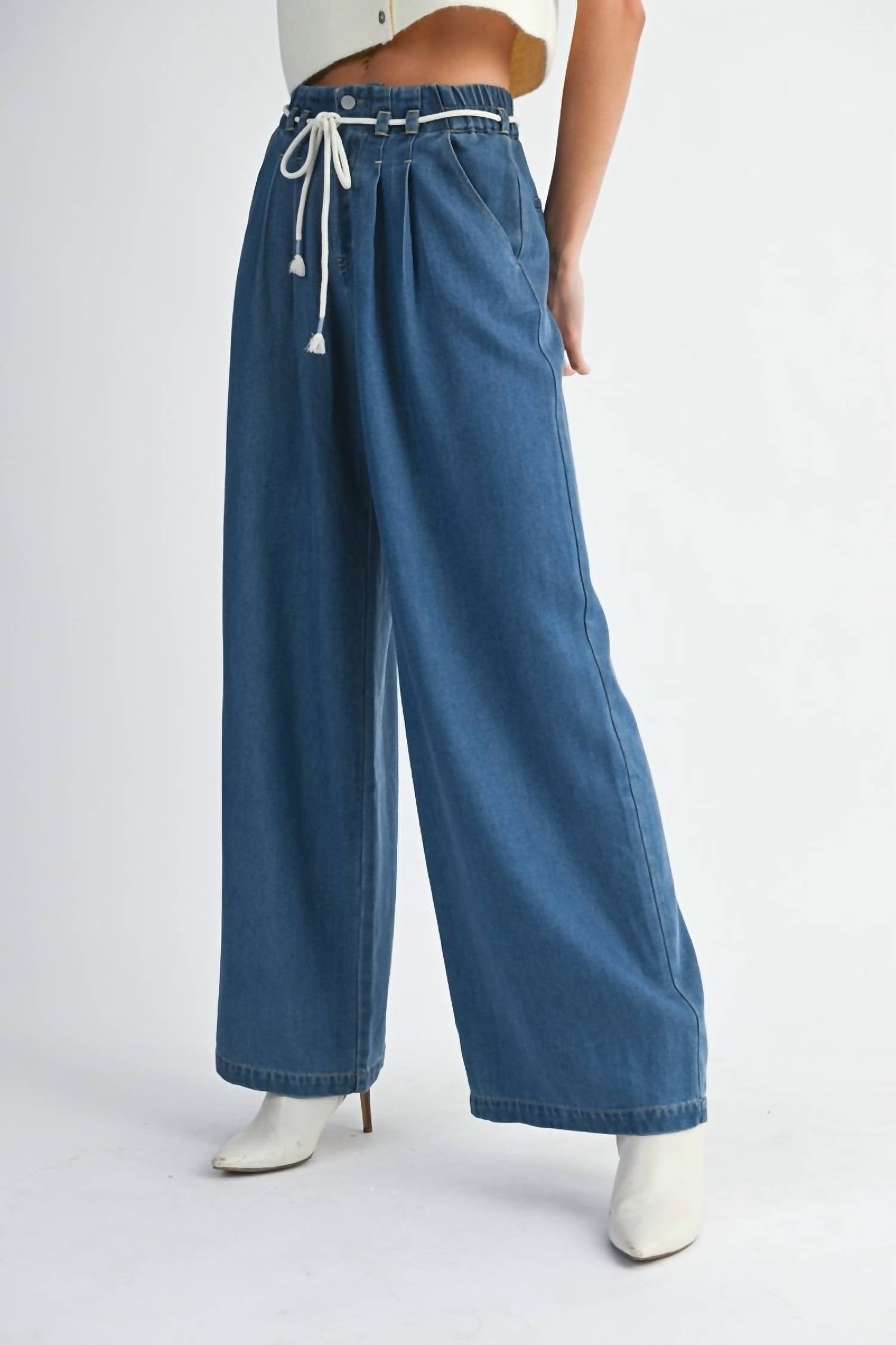 Mable - Rope Tie Jeans