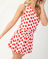 Glam - Hot Dots One Shoulder Romper