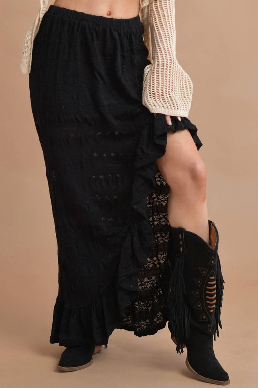 Bailey Rose - Ruffle Slit Skirt