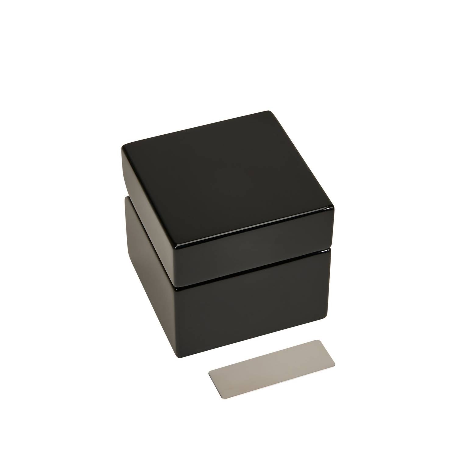 Creative Gifts International - Square Wood Box with Clock & Compass