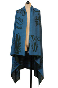 Moyuru - Women's Reversible Abstract Print Stole Wrap