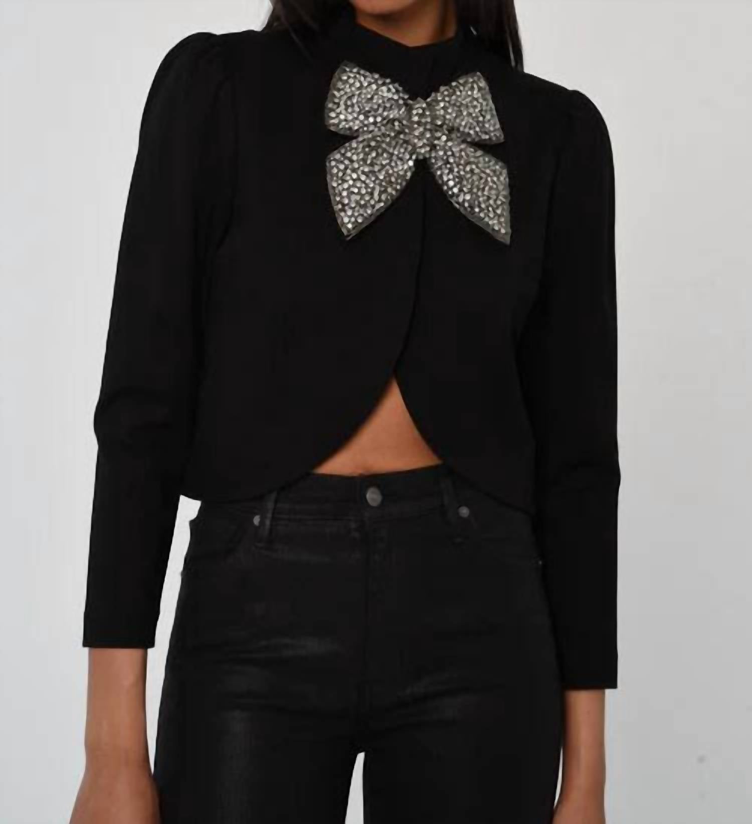 Love The Label - Regina Embellished Bow Crop Jacket