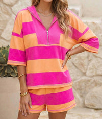 Little Daisy Closet - Rachel Half Zip Short Set