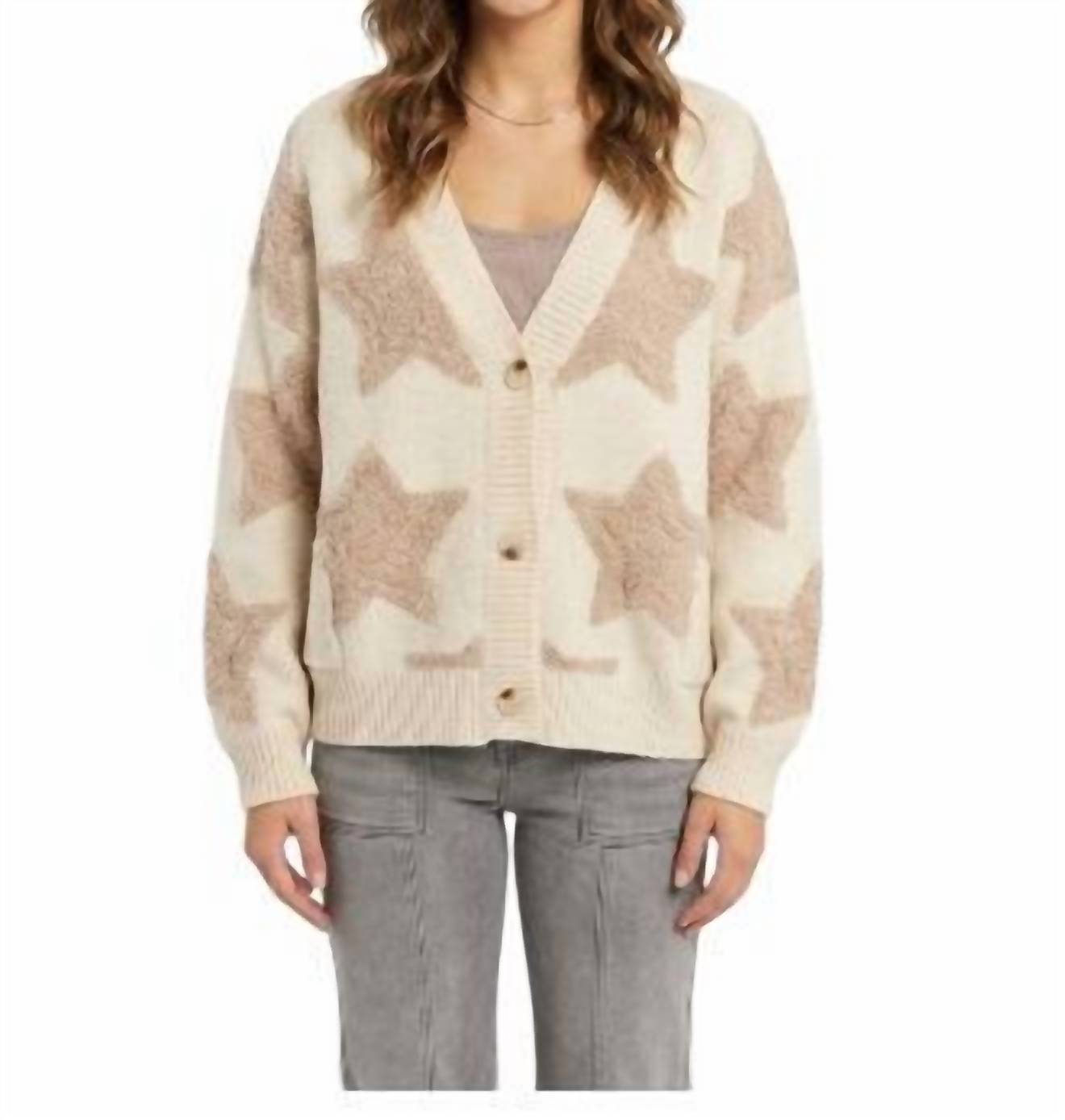 Bucketlist - Oversized Star V-neck Cardigan