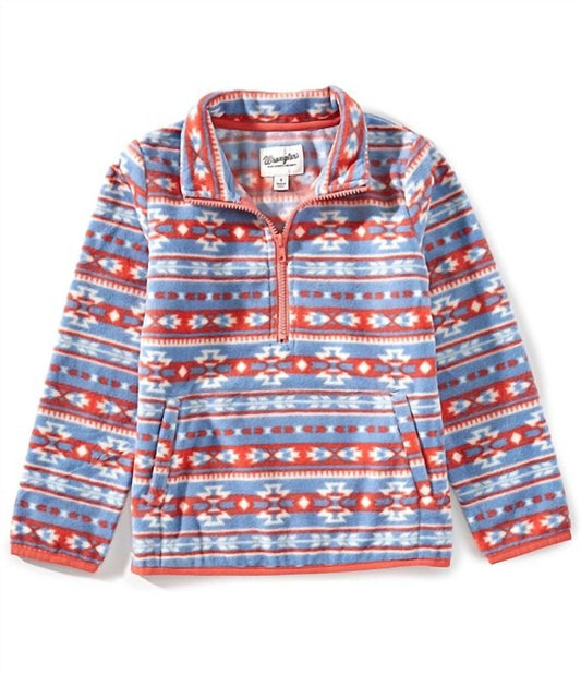 Wrangler - Big Girls Long-Sleeve Printed Faux-Sherpa Pullover