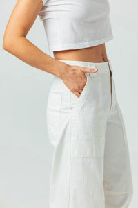 sundays Twill Sawyer Wide Leg Pants in bone - women's pants - view 4
