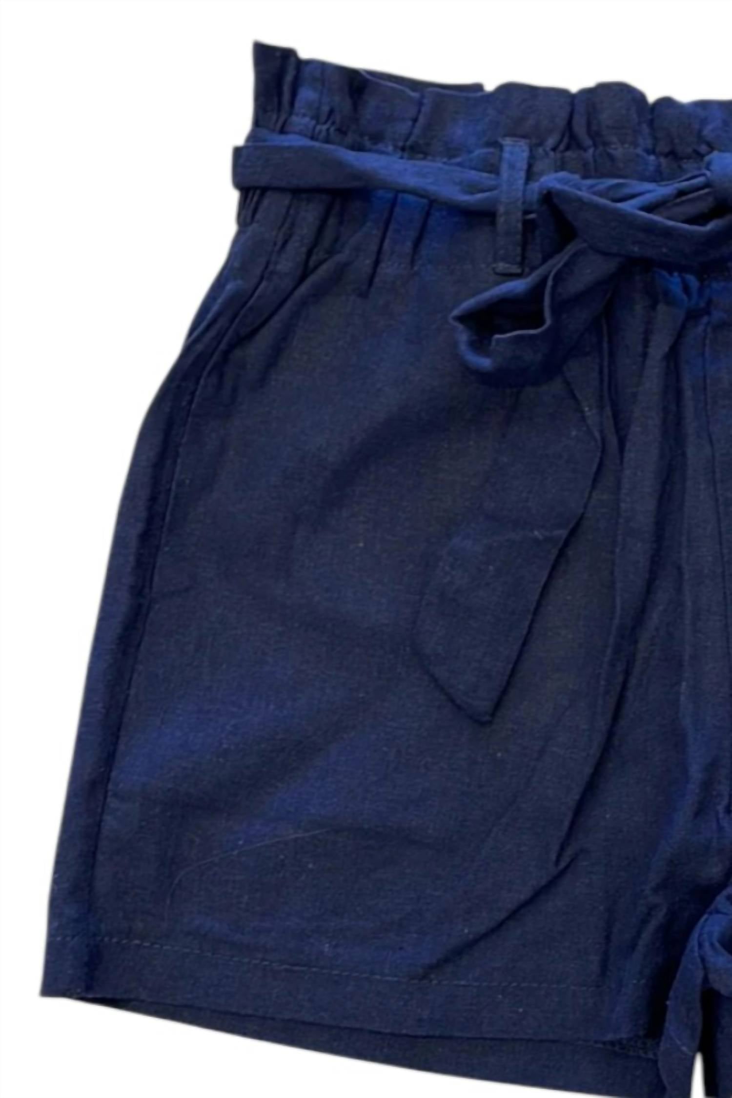Heart & Hips - Women's Tie Linen Shorts