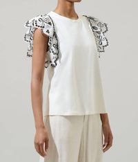 Sugarlips - Ellie Eyelet Ruffle Sleeve Top
