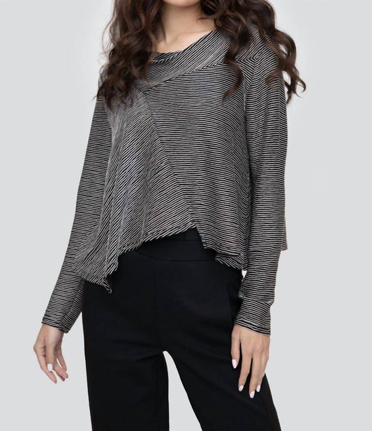 Liv - Arty Stripe Draped Neck Topper