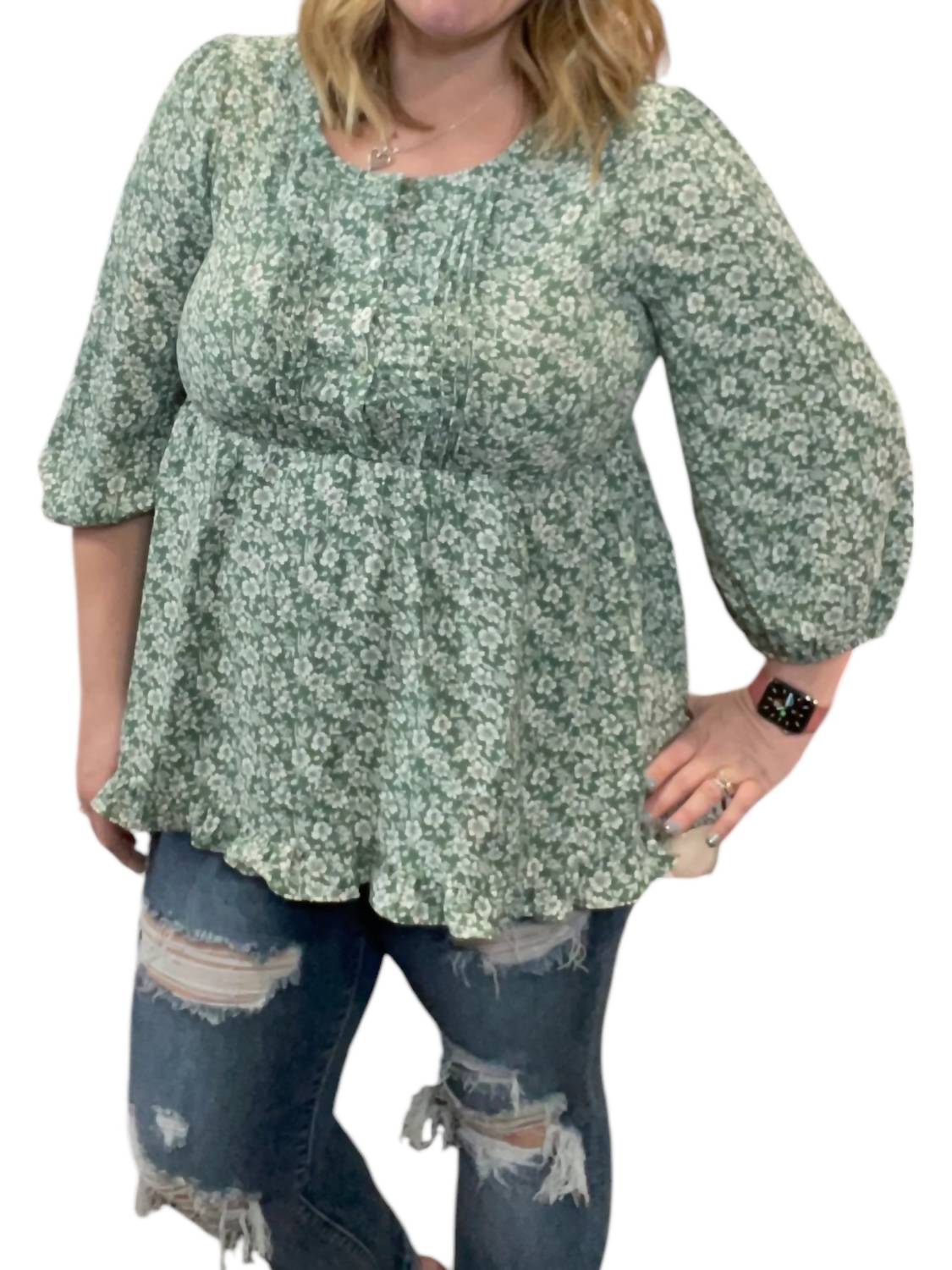 Jodifl - Floral Vintage Babydoll Top