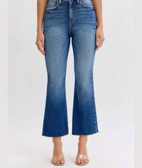 Cello - High Rise Crop Flare Jeans