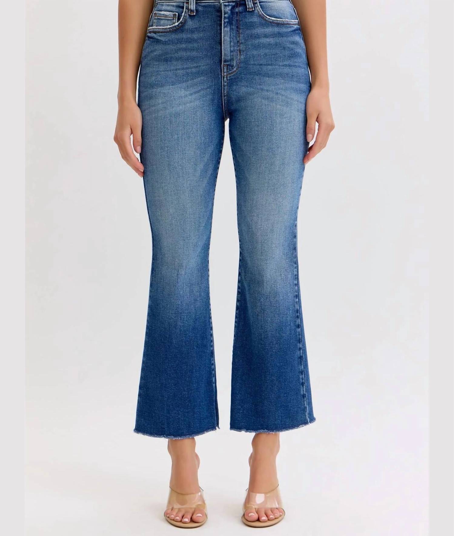 Cello - High Rise Crop Flare Jeans