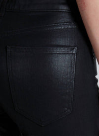 ASKK NY Bond Street Jeans in coated black - women's jeans - alternate view