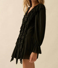 Promesa - Wind Song Mesh Cascade Ruffle Peasant Romper