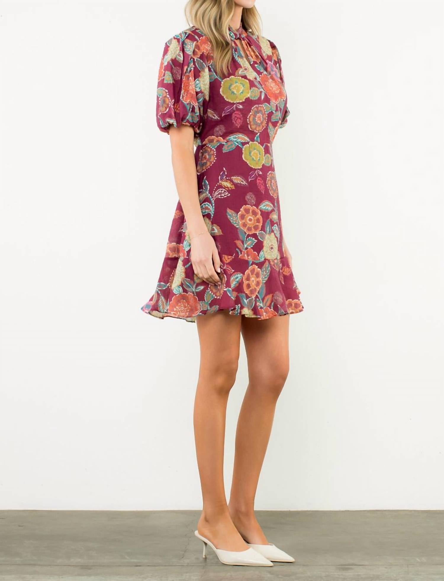 Thml - Puff Sleeve Floral Mini Dress