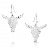 Montana Silversmiths - Women's Chiseled Steer Head Earrings