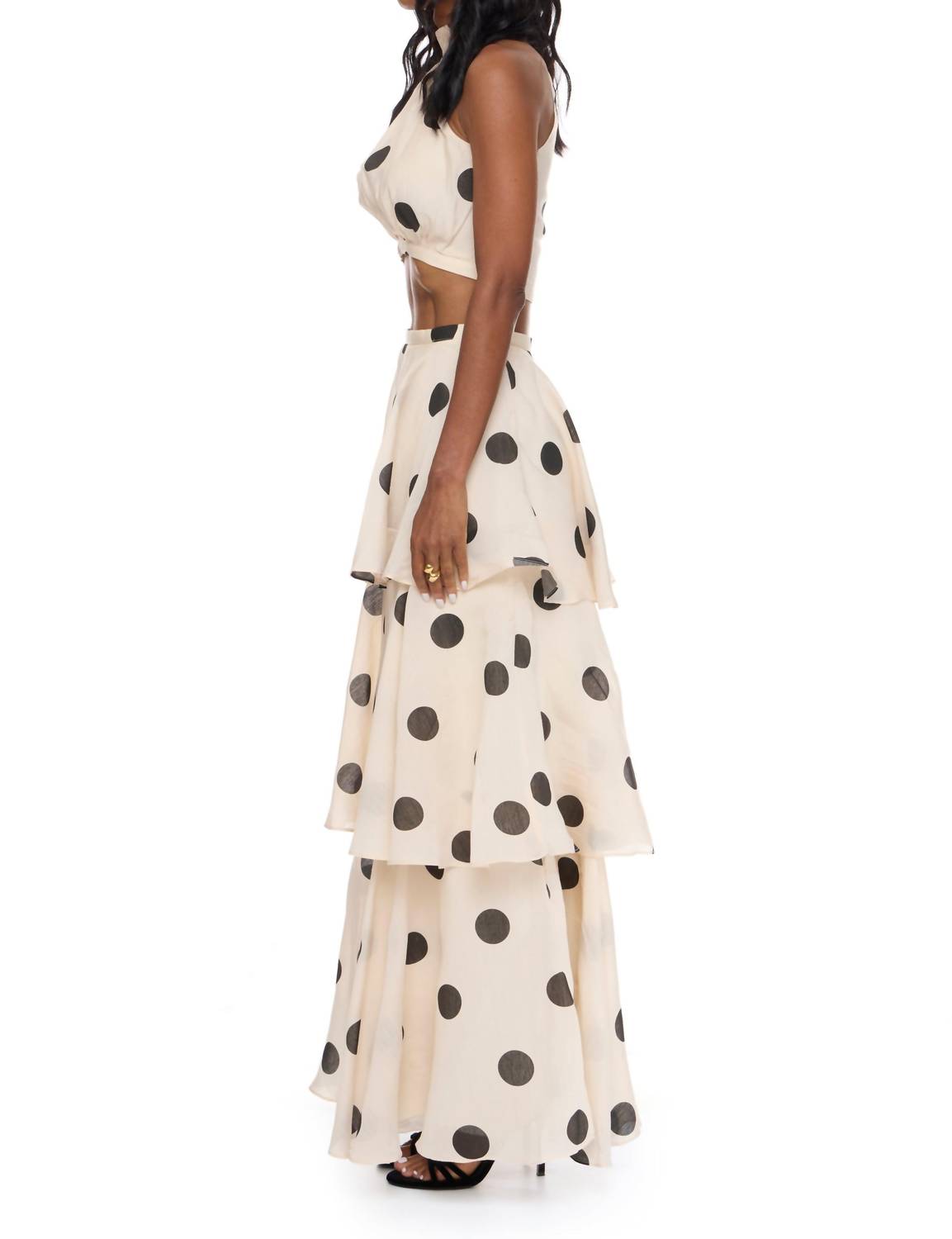 LENA Jazz Polka Dot Skirt Set in ivory - women's sleepwear - alternate view