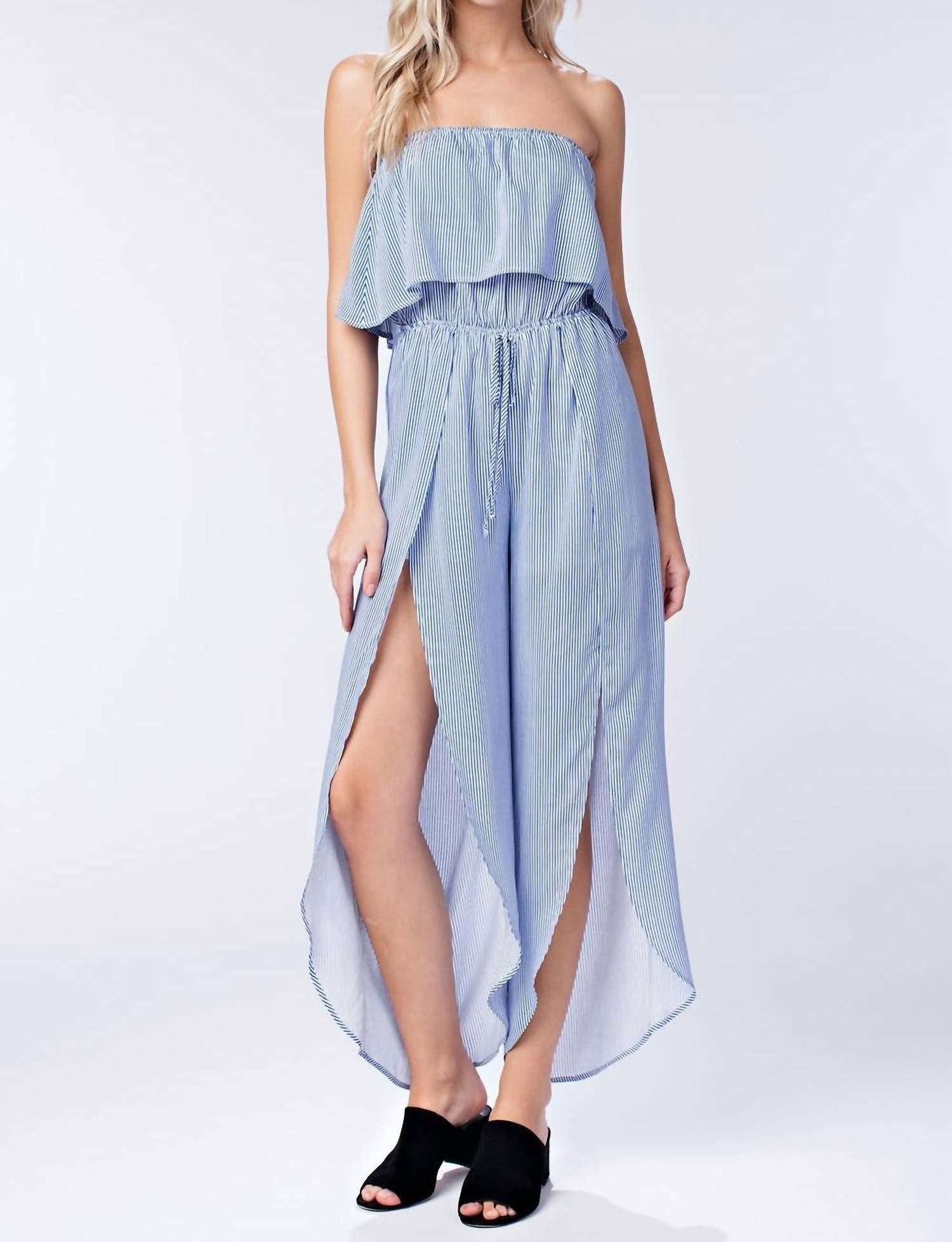 Honey Punch - All Aboard Striped Jumpsuit