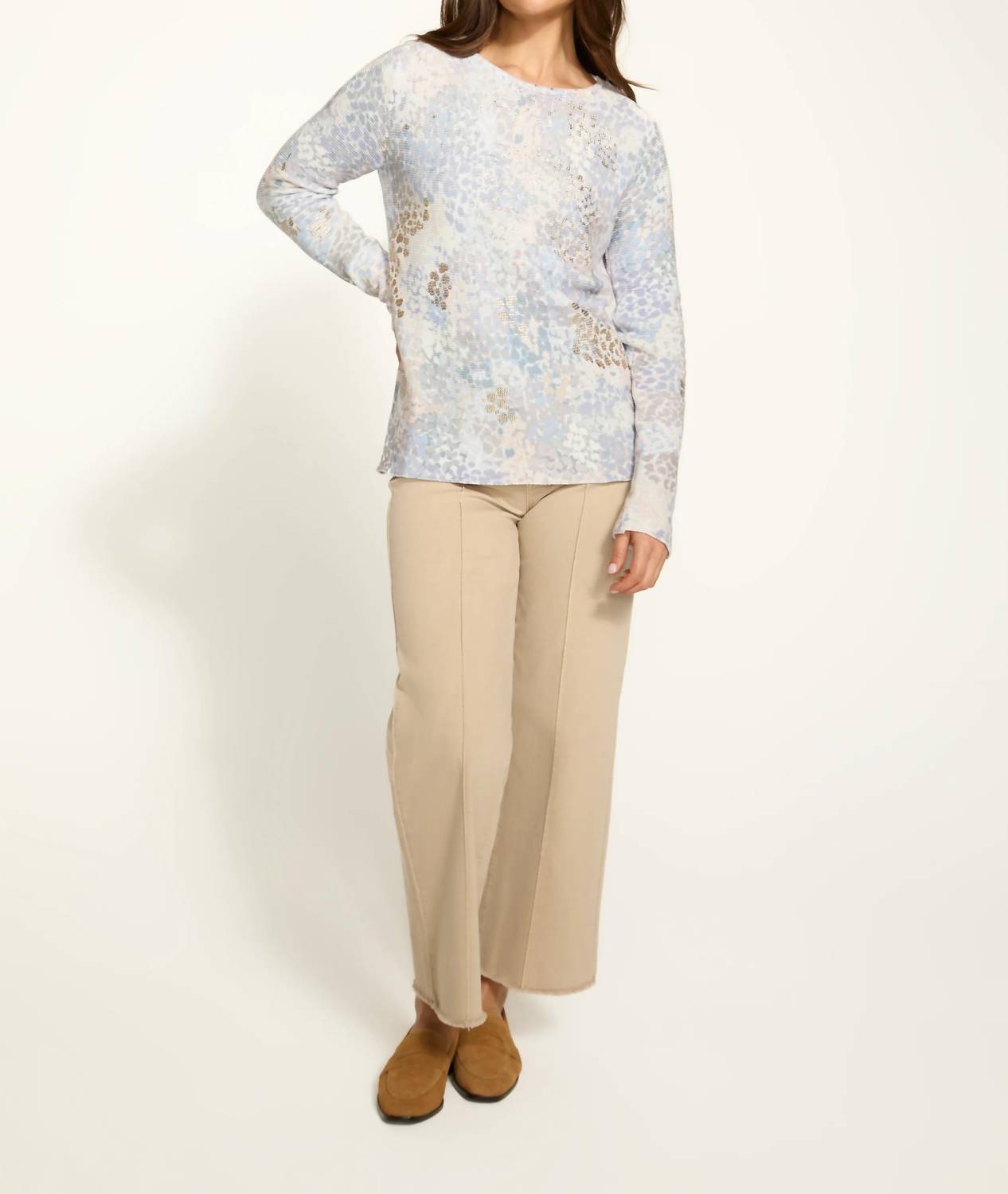 FDJ Mireille Metallic Printed Sweater in spectral neutral - women's sweater - view 5