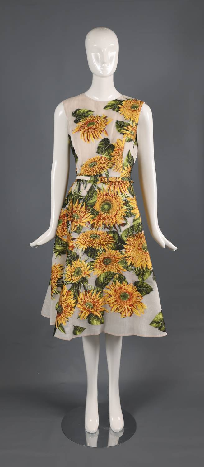 Oscar De La Renta - Sunflower Fil Coupe Cocktail Dress