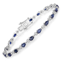 Diana M Jewels Women's Pear Natural Blue Sapphire Bracelet (5.13 Ct) - Elegant in 14k white gold - women's jewelry