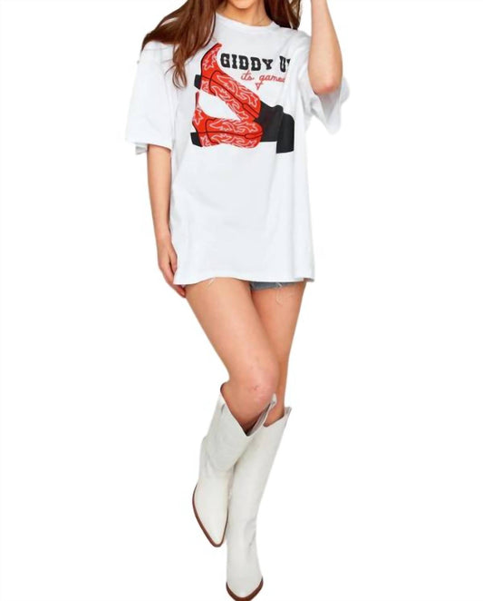 Buddylove - Giddy Up It's Gameday Oversized Graphic Tee